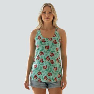 Disney Little Mermaid Princess Ariel Racerback Tank Top Shirt Sz L Juniors EUC